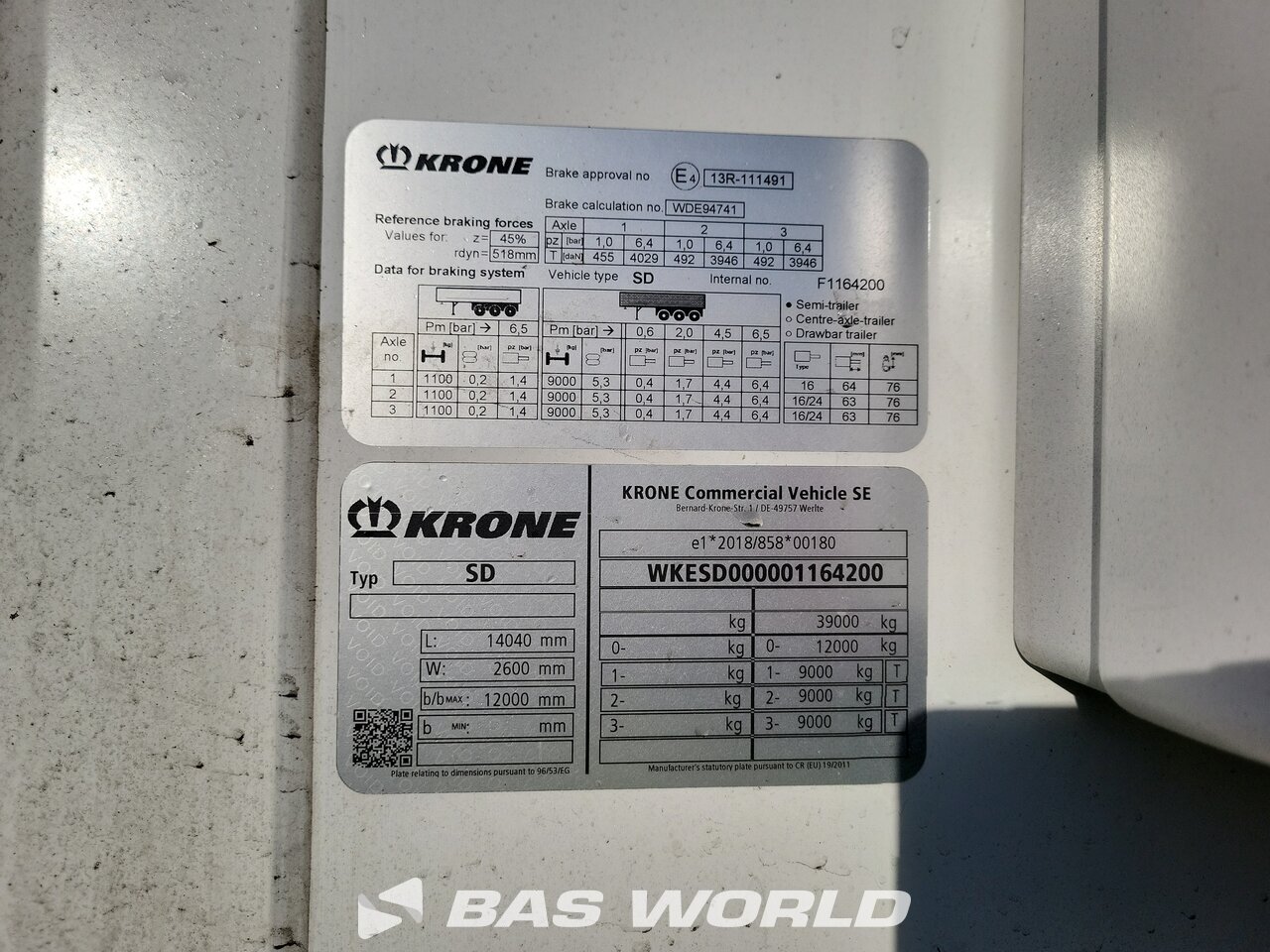 Other : Krone Carrier Vector 1550 Semi-remorque frigorifique