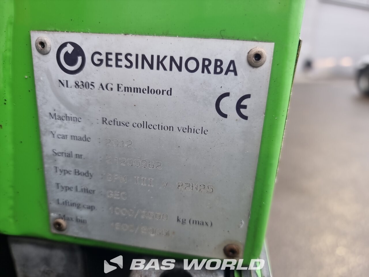 Other : DAF CF75.250 6X2 Geesinknorba GPM III v22H25 Camion d'ordures