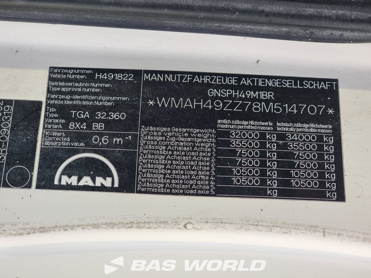Other : MAN TGA 32.360 8X4 Stetter Camion malaxeur béton