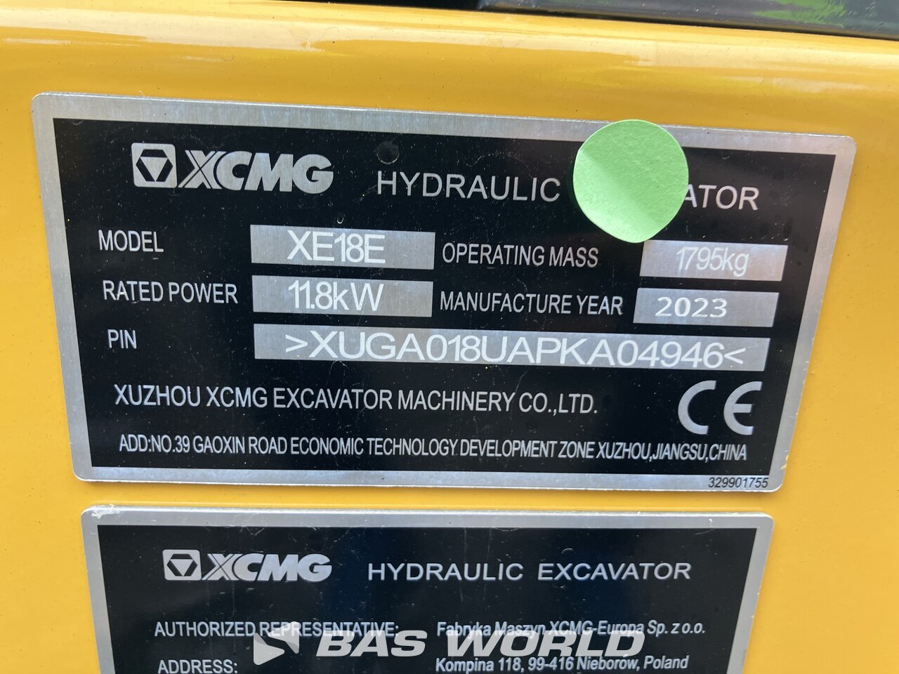 Other : XCMG XE18 E Mini pelle <10t