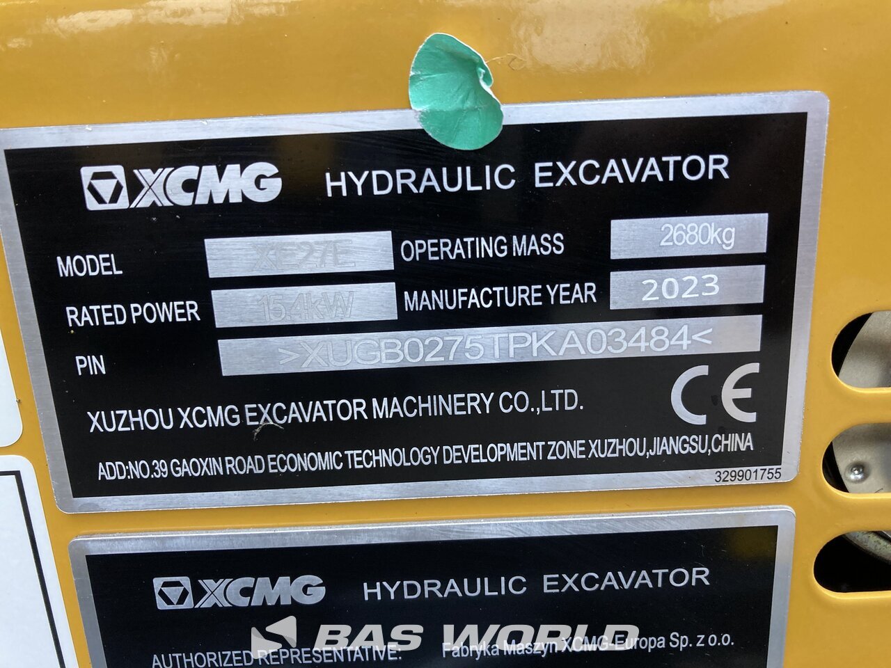 Other : XCMG XE27 E Mini pelle <10t
