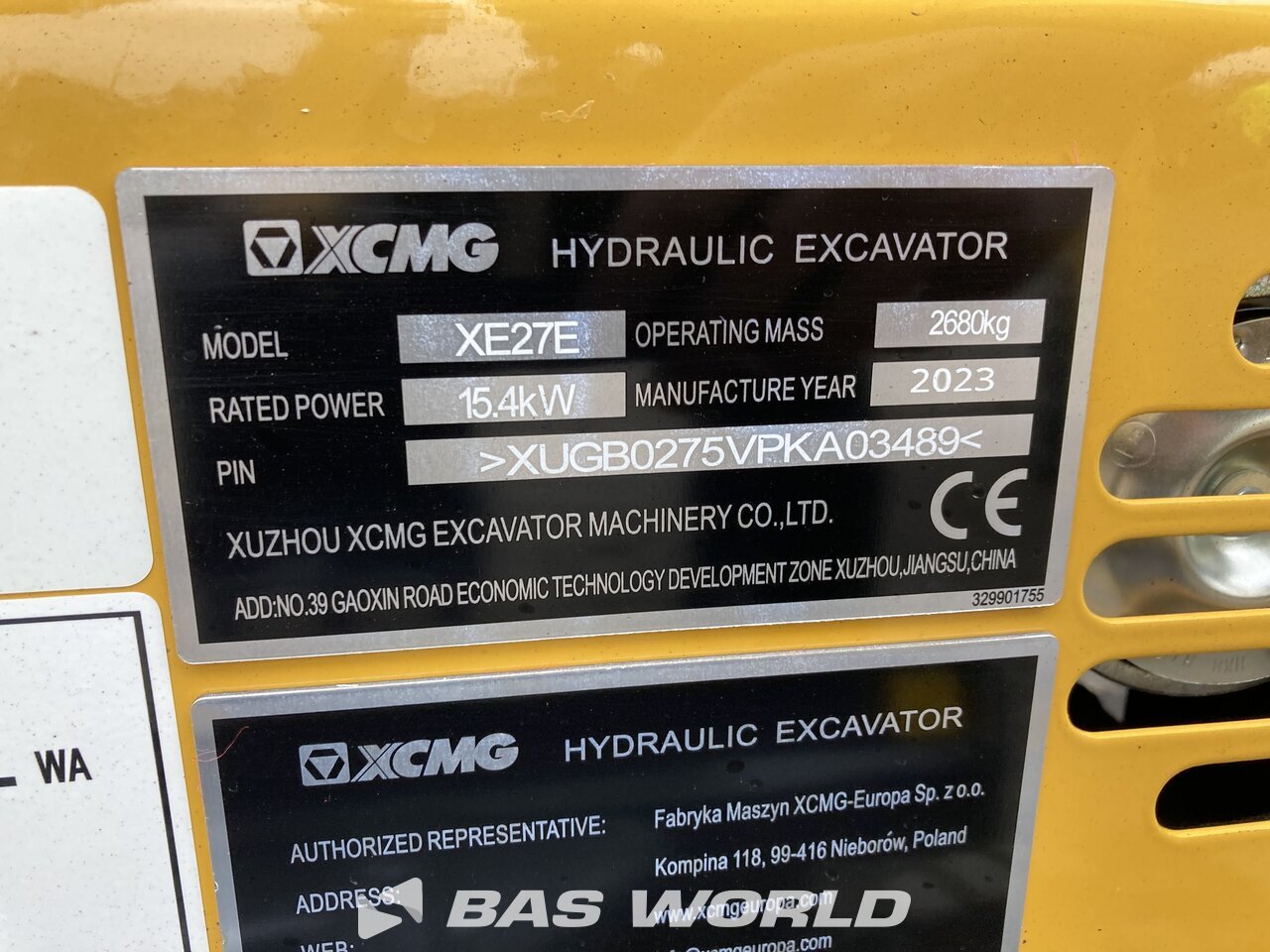 Other : XCMG XE27 E Mini pelle <10t