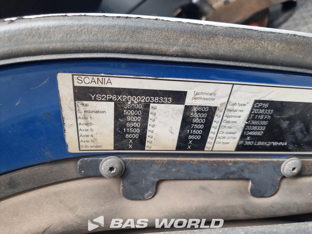Other : Scania P380 8X2 VDL Type S-20-6200 camion à bras
