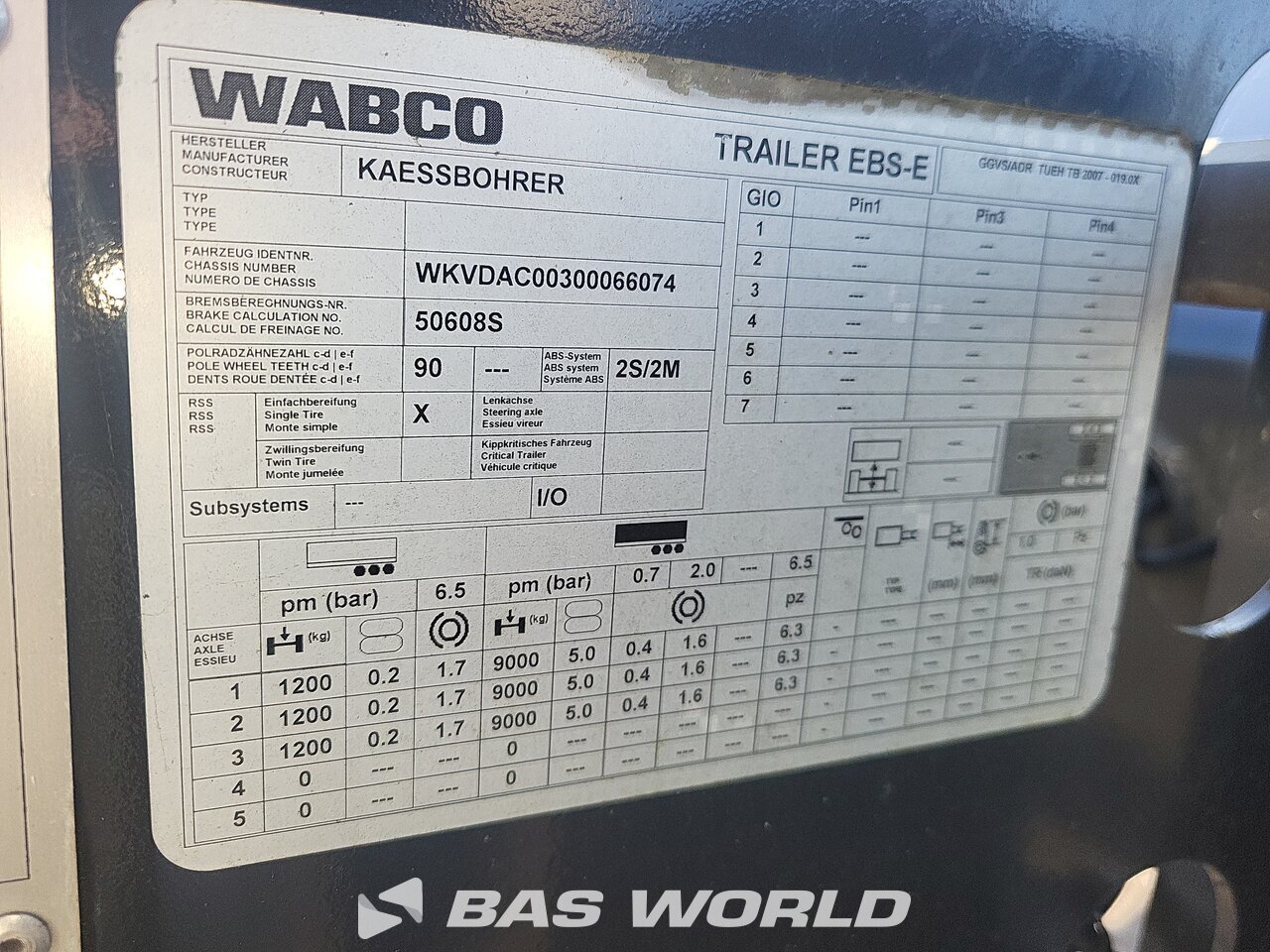 Other : Kässbohrer CSRIL0S0E123 Semi-remorque châssis porte-conteneurs