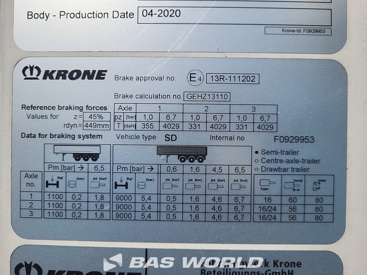 Other : Krone Carrier Vector 1550 Semi-remorque frigorifique