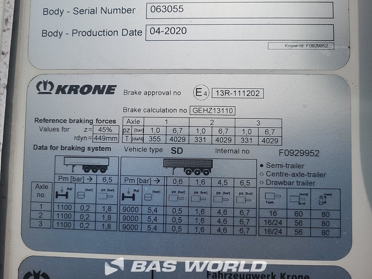Other : Krone Semi-remorque frigorifique
