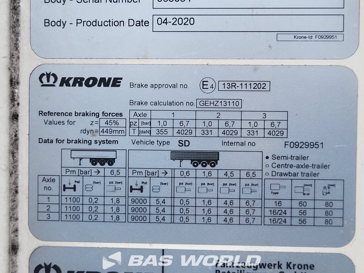 Other : Krone Semi-remorque frigorifique