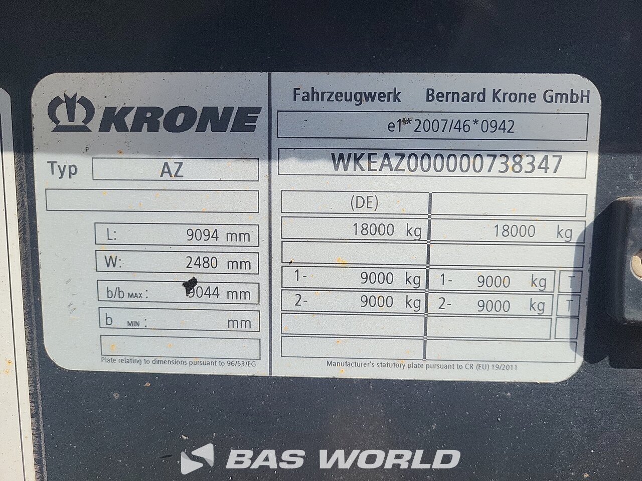 Other : Krone Remorque châssis porte-conteneurs