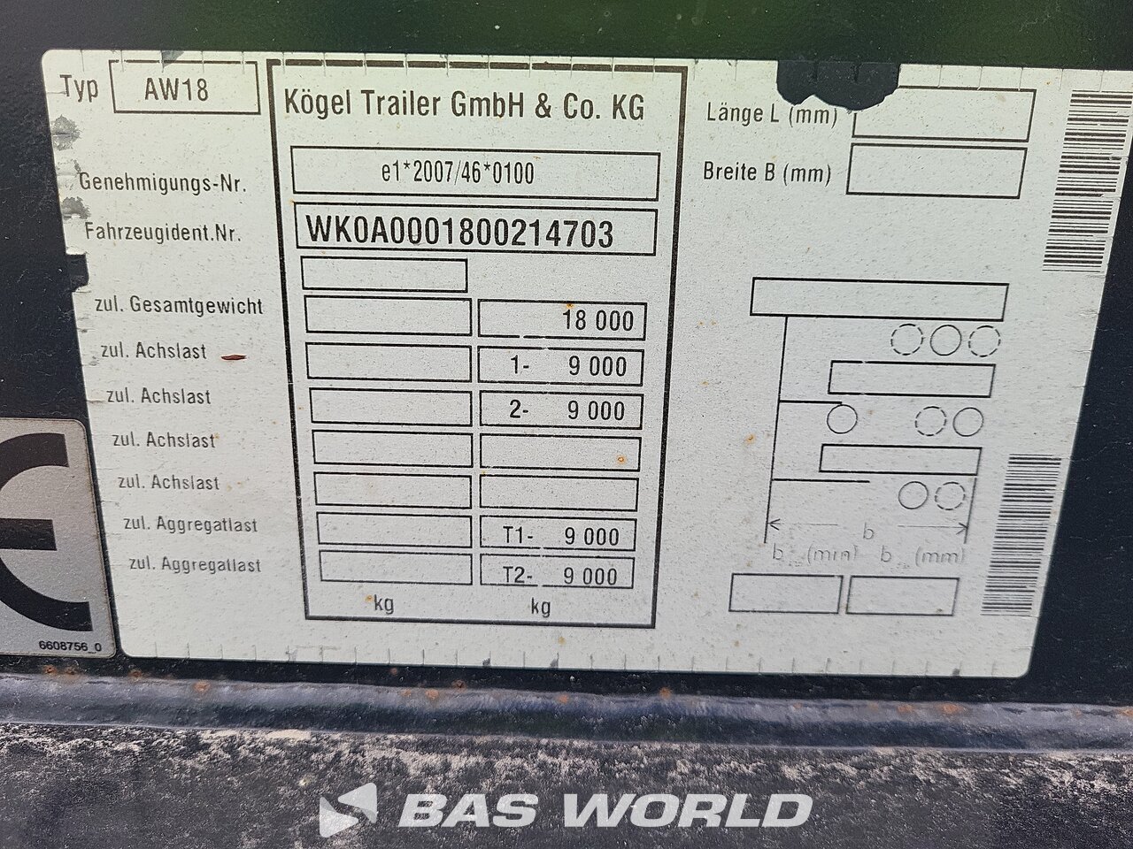 Other : Kögel Remorque châssis porte-conteneurs