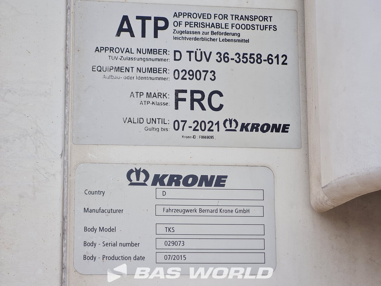 Other : Krone Carrier Vector 1550 Semi-remorque frigorifique