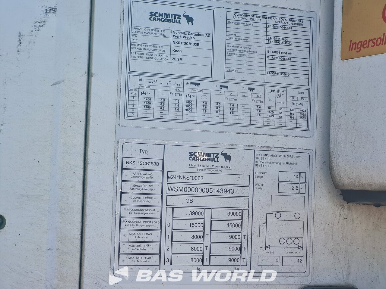 Other : Schmitz ThermoKing SLXe Spectrum 250 Semi-remorque frigorifique