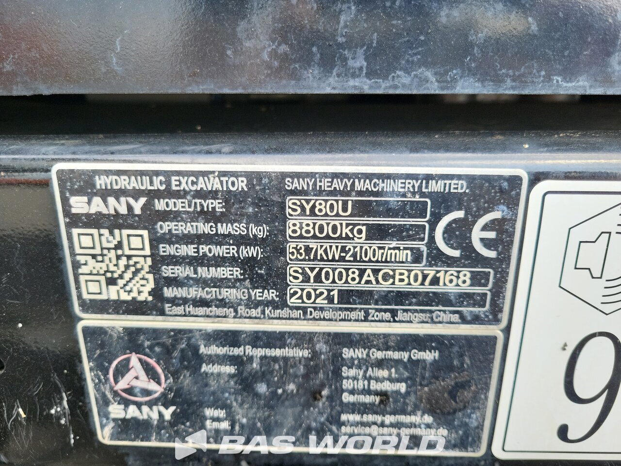 Other : Sany SY80U Mini pelle <10t
