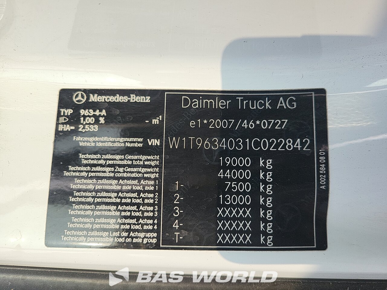 Other : Mercedes Actros 1845 4X2 Tracteur routier