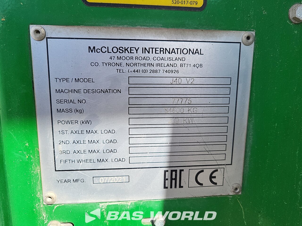 Other : McCloskey J40 V2 Concasseur