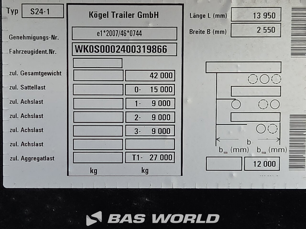 Other : Kögel S24-1 Poluprikolica s ravnom platformom