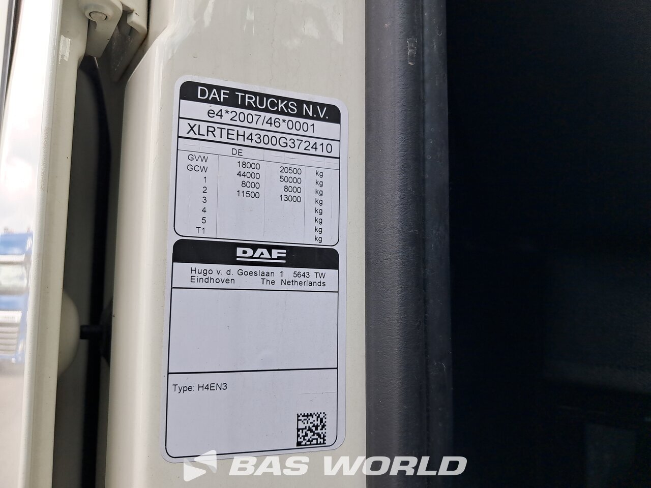 VIN : DAF XF 480 4X2 Tracteur routier