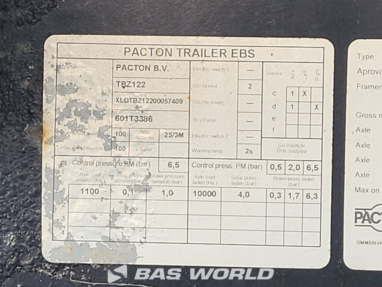 Other : Pacton Carrier Vector 1850Mt Semi-remorque frigorifique