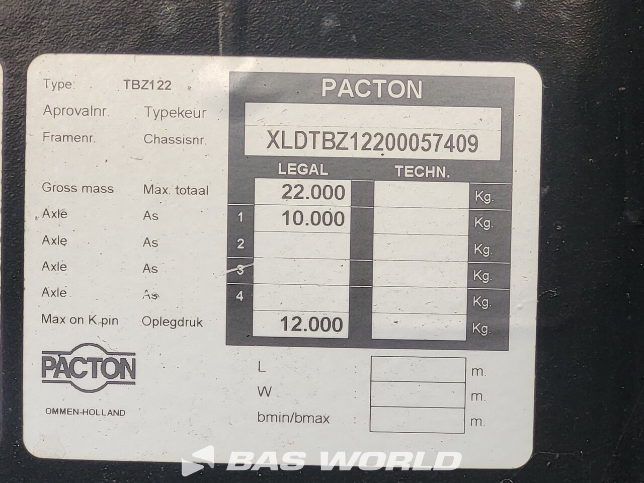 Other : Pacton Carrier Vector 1850Mt Semi-remorque frigorifique