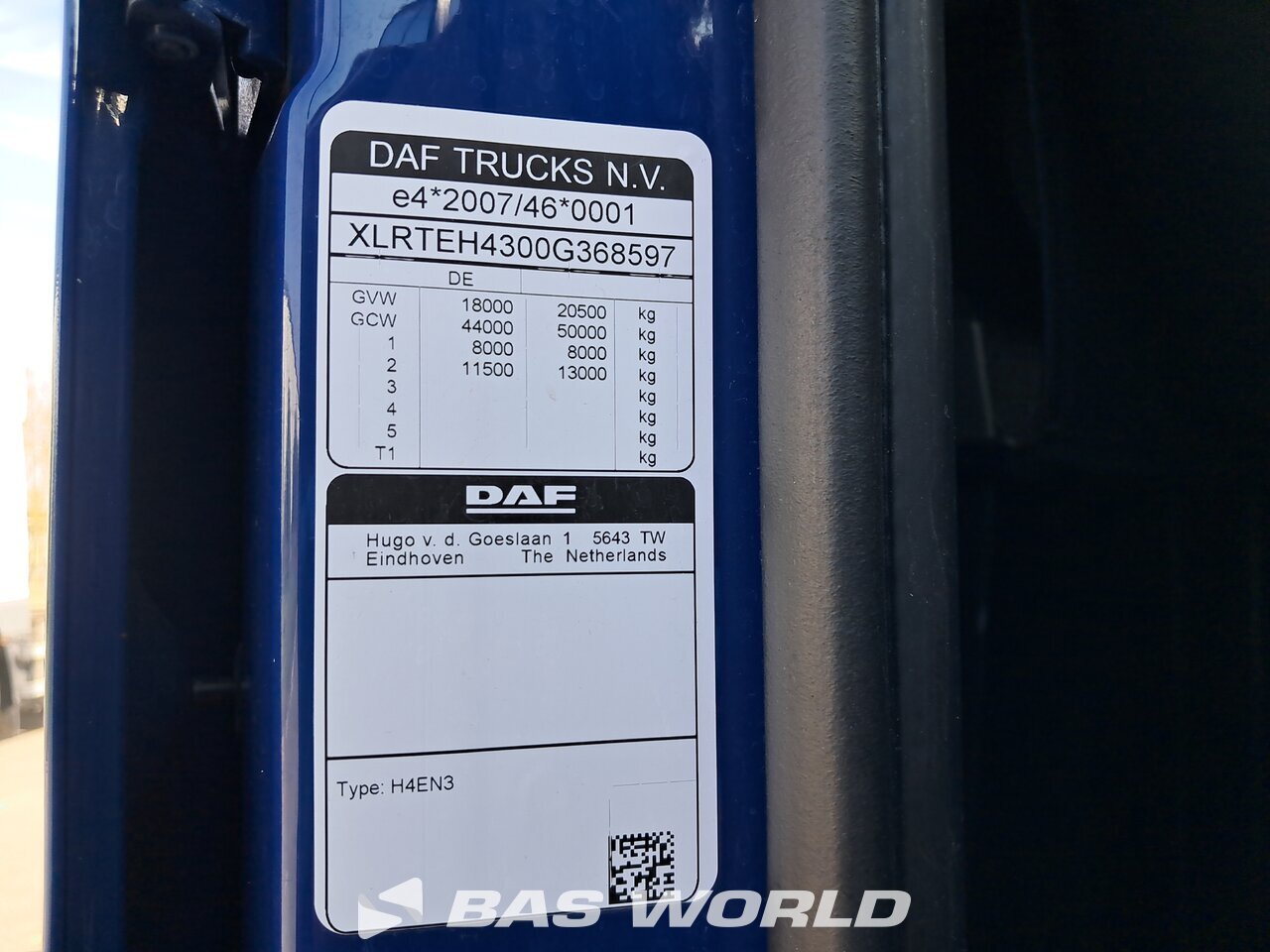 VIN : DAF XF 480 4X2 Tracteur routier