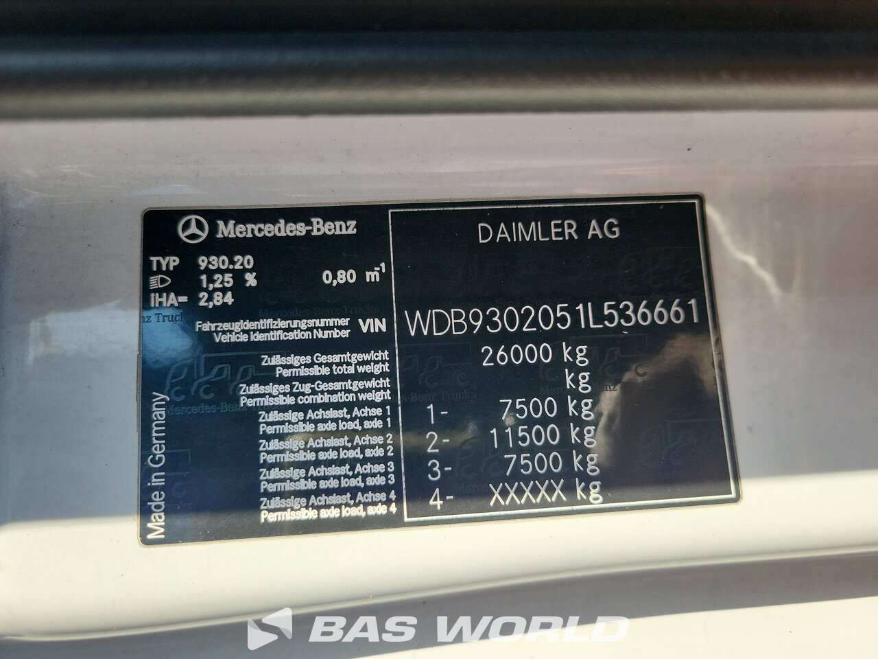Other : Mercedes Actros 2544 6X2 Camion plateaux