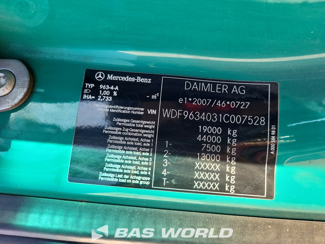 Other : Mercedes Actros 1843 4X2 Tracteur routier