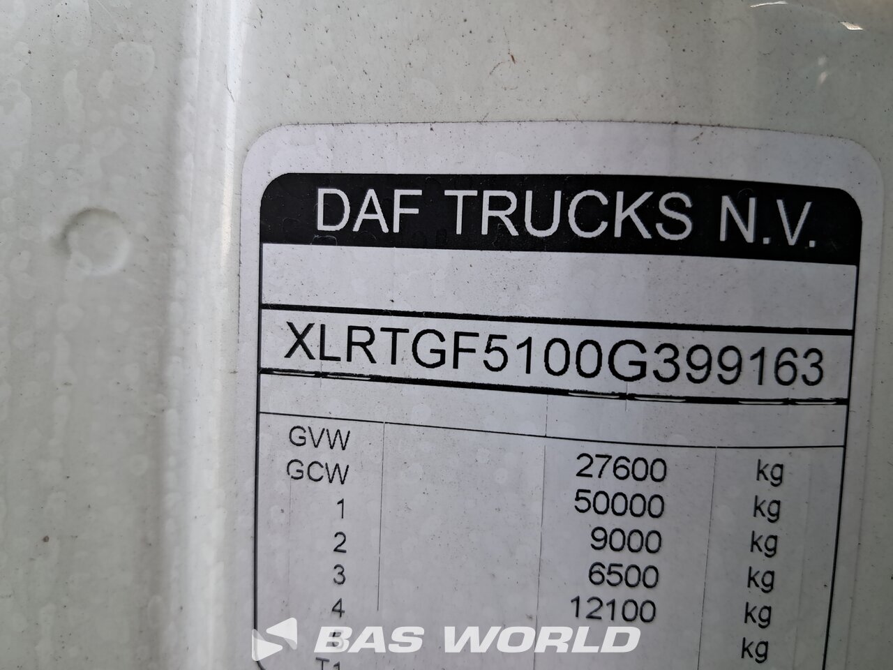 VIN : DAF XD 450 6X2 Tracteur routier