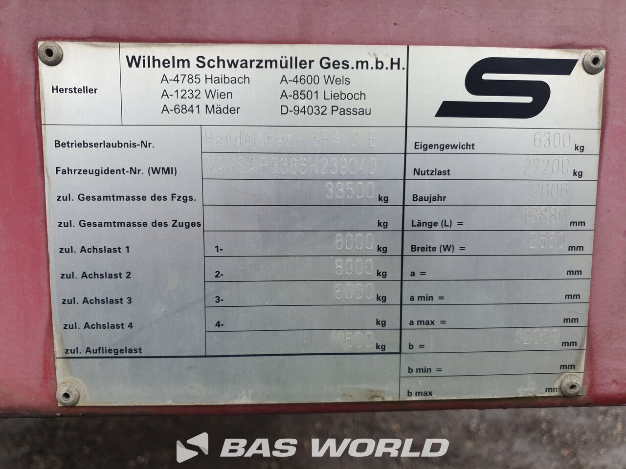 Other : Schwarzmüller Semi-remorque plateau
