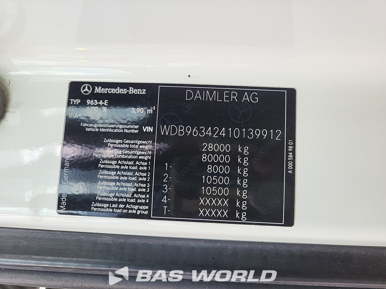 Other : Mercedes Actros 2658 6X4 Tracteur routier