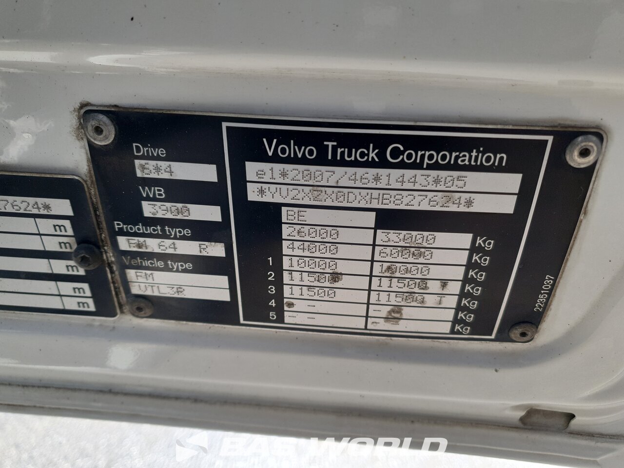 Other : Volvo FM 450 6X4 Tracteur routier