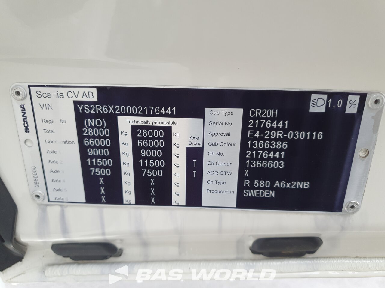 Other : Scania R580 6X2 Tracteur routier
