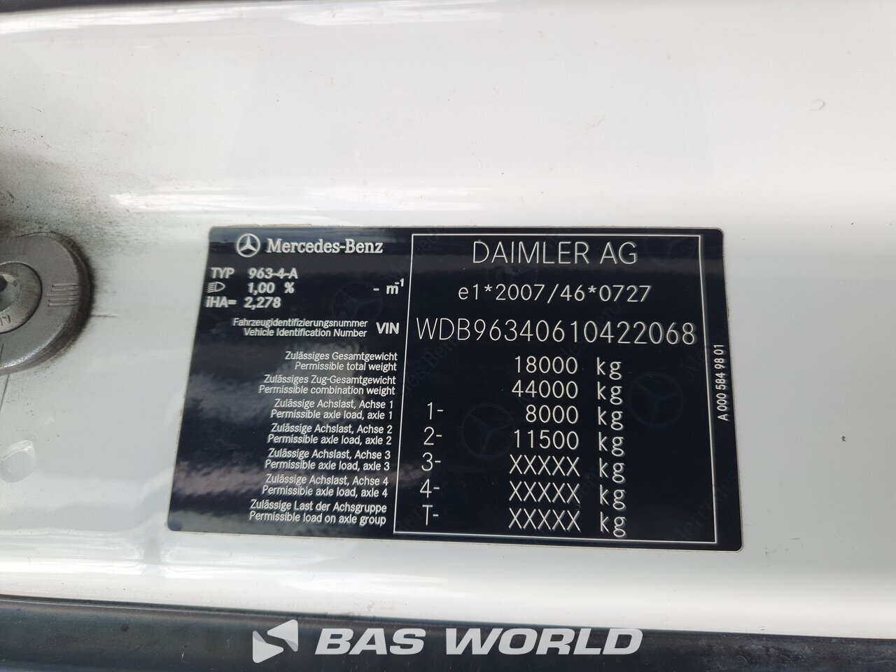 Other : Mercedes Actros 1842 4X2 Tracteur routier