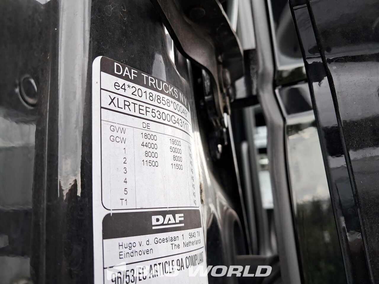 VIN : DAF XG+ 530 4X2 Tracteur routier