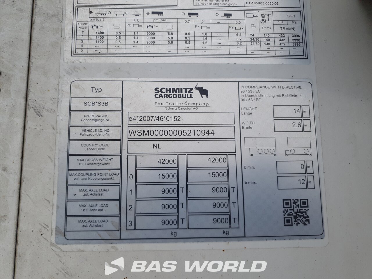 Other : Schmitz SCB*S3B Semi-remorque frigorifique
