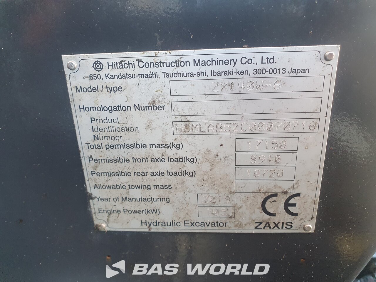 Other : Hitachi ZX140W -6 Pelle sur pneus