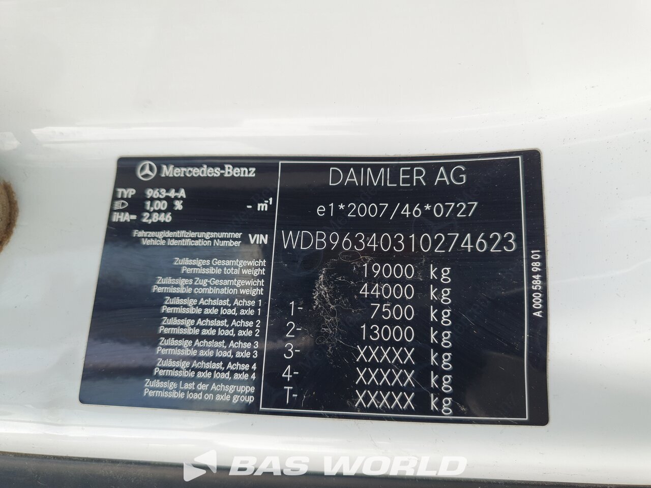 Other : Mercedes Actros 1845 4X2 Tracteur routier