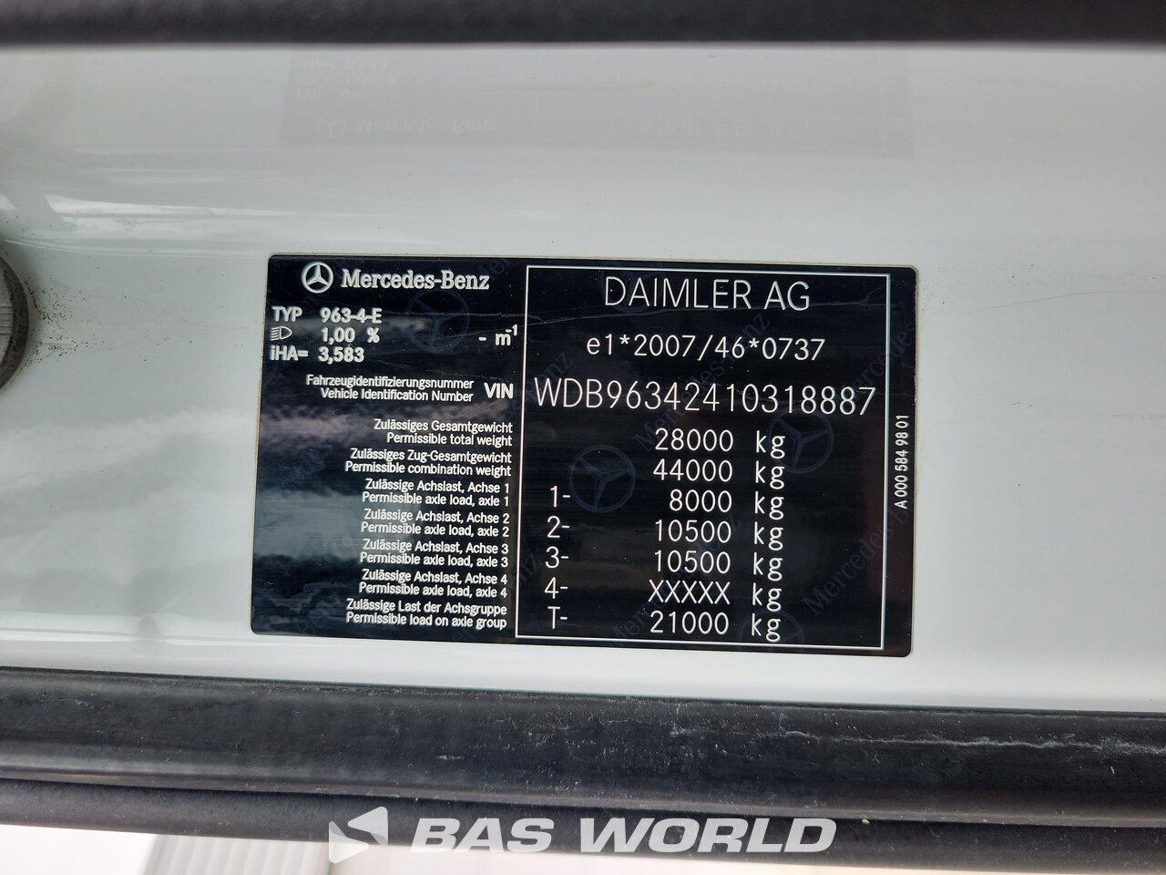 Other : Mercedes Actros 2658 6X4 Tracteur routier