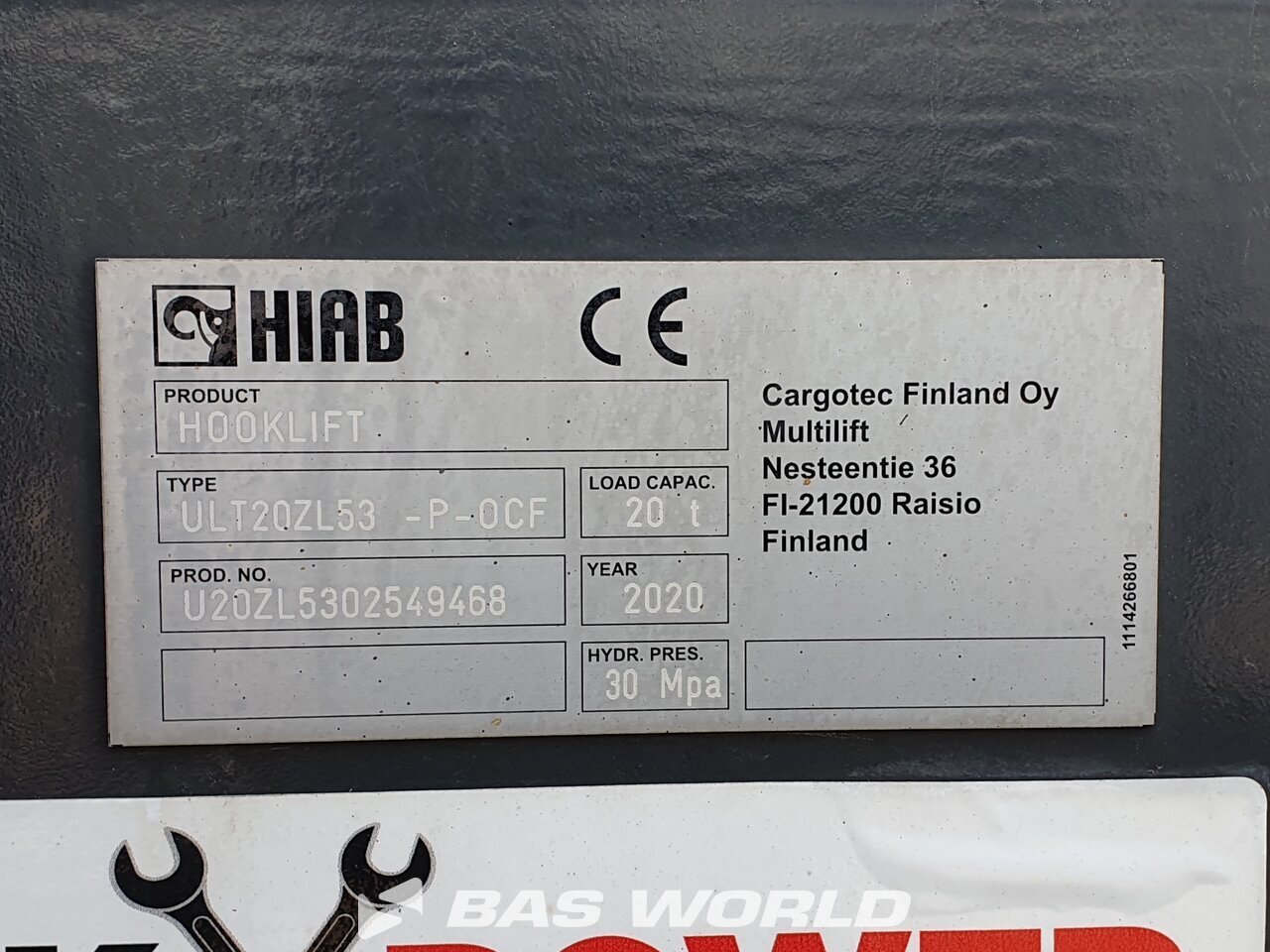 Other : DAF CF 450 6X2 Hiab ULT20ZL53-P-0CF camion à bras