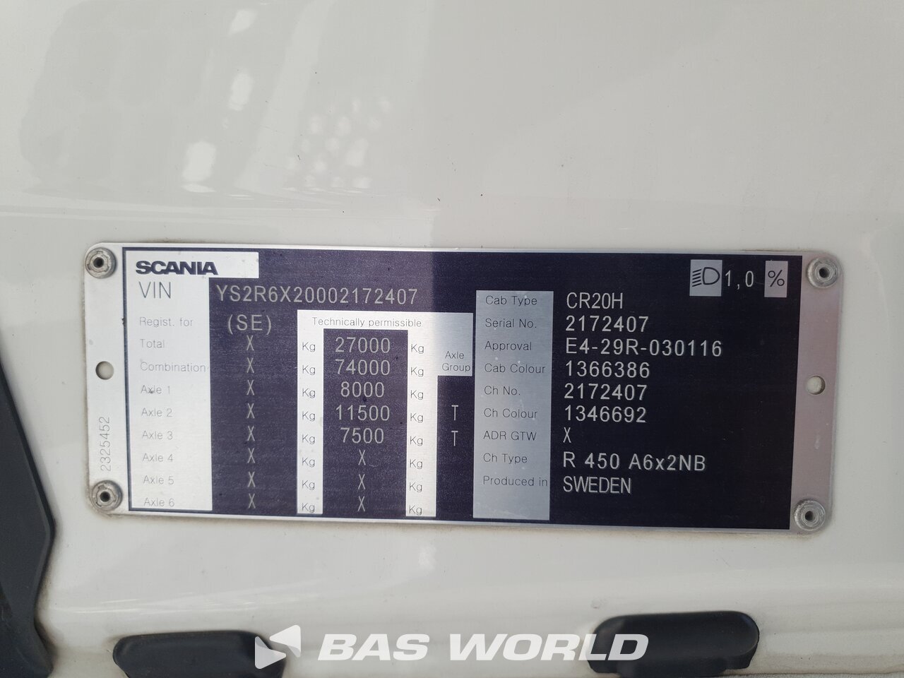 Other : Scania R450 6X2 Tracteur routier