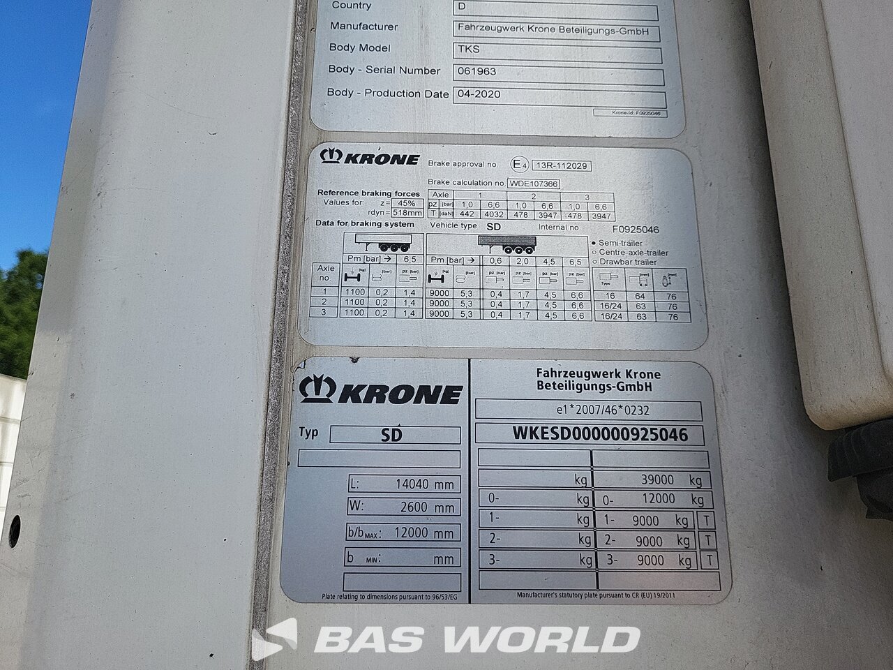 Other : Krone Carrier Vector 1550 مقطورة شبه مبردة