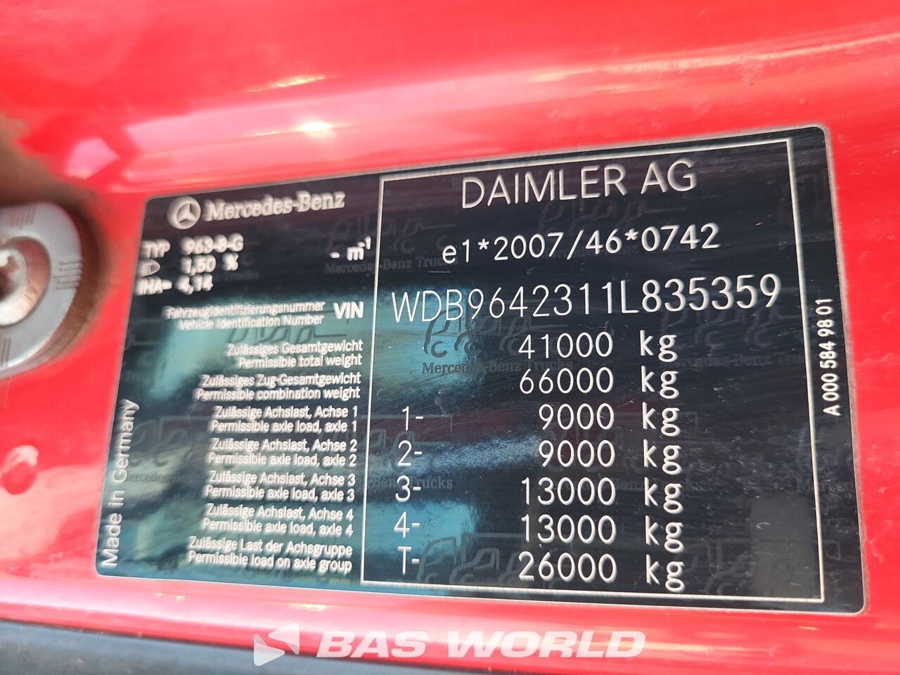 Grille : Mercedes Arocs 4145 haakarm vrachtwagen