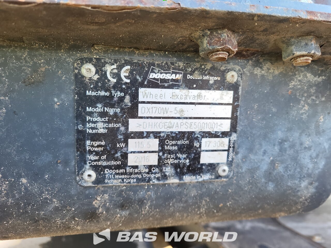 Other : Doosan DX170W -5 Pyöräkaivinkone