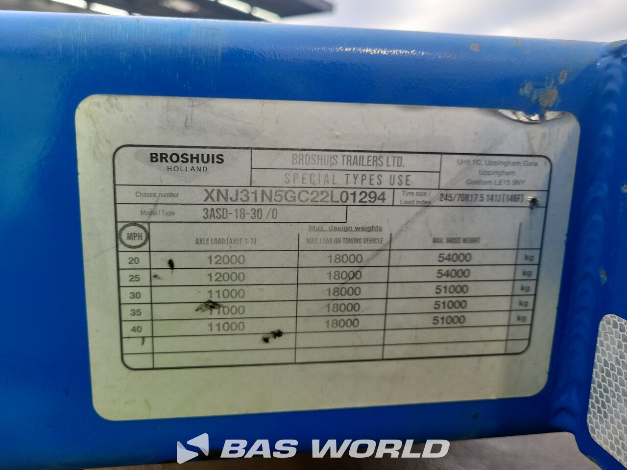 Other : Broshuis 3ASD-18-30/0 Semirimorchio pianale ribassato