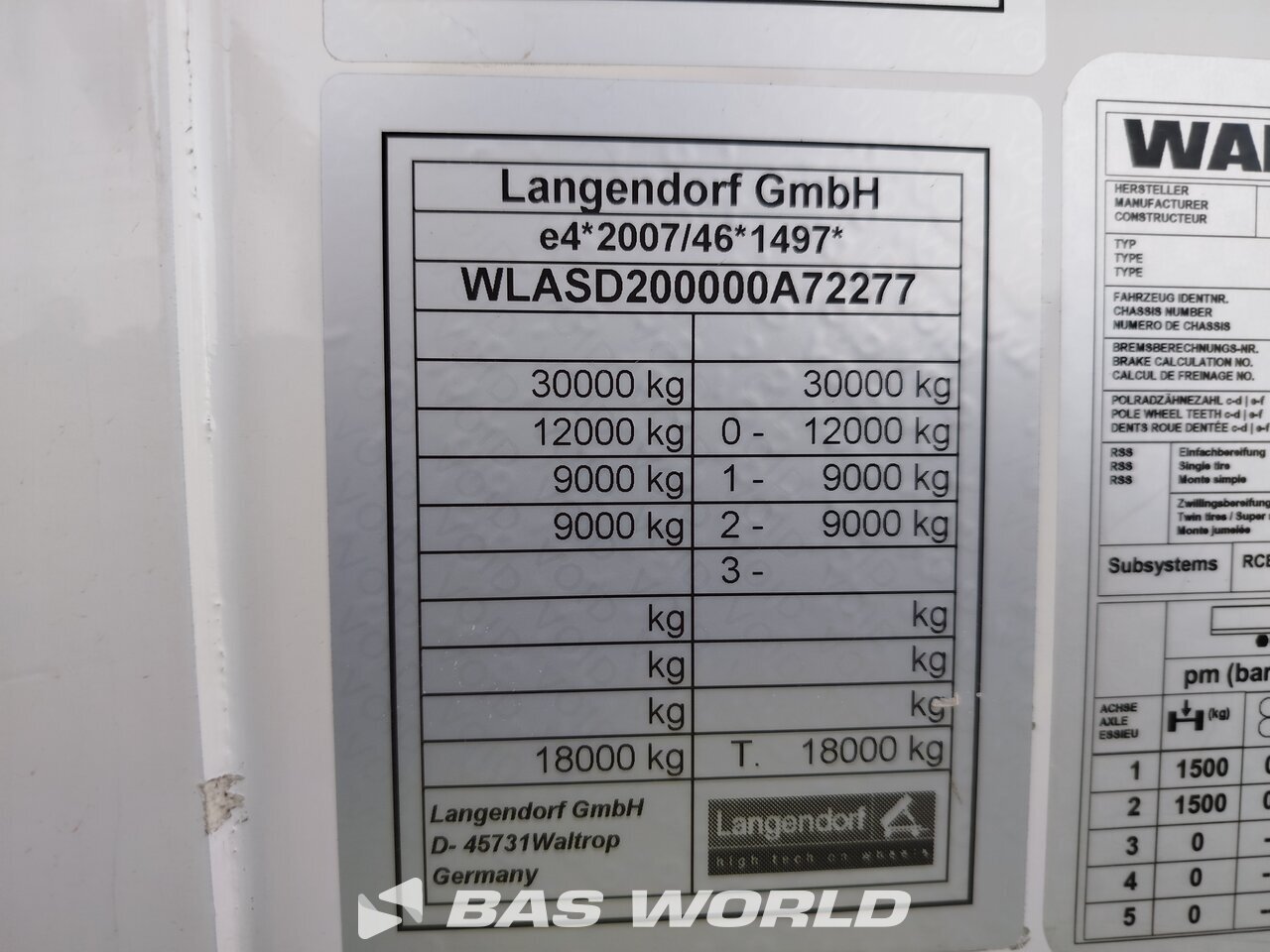 Other : Langendorf Closed Box semi trailer