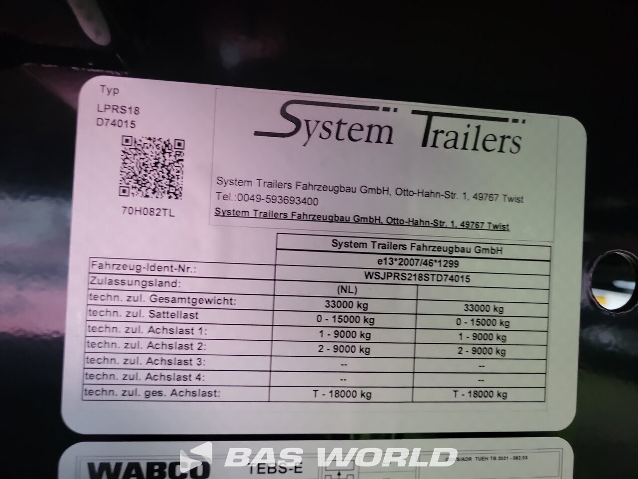 Other : System Trailers Closed Box semi trailer