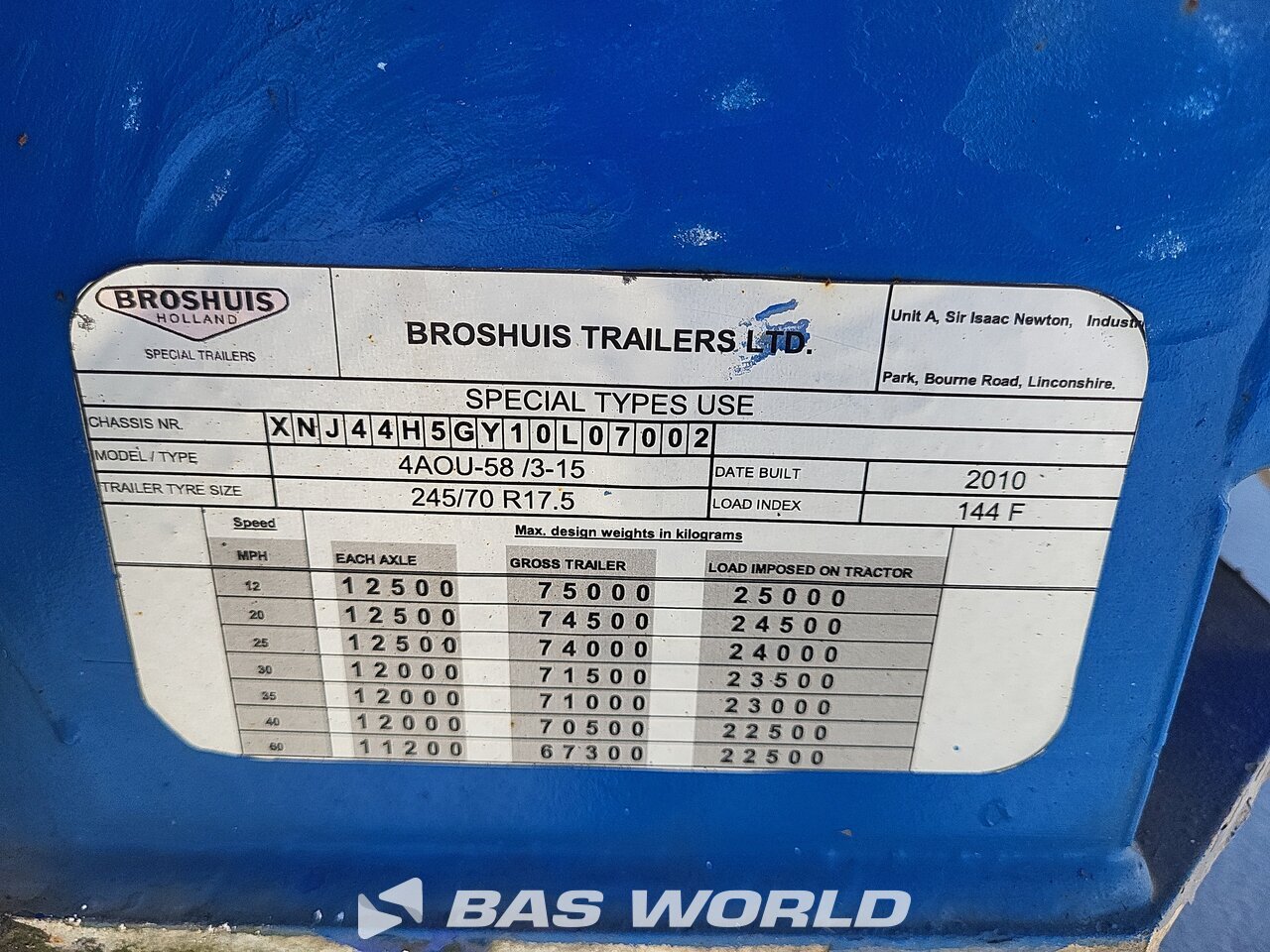 Other : Broshuis Flak semitrailer