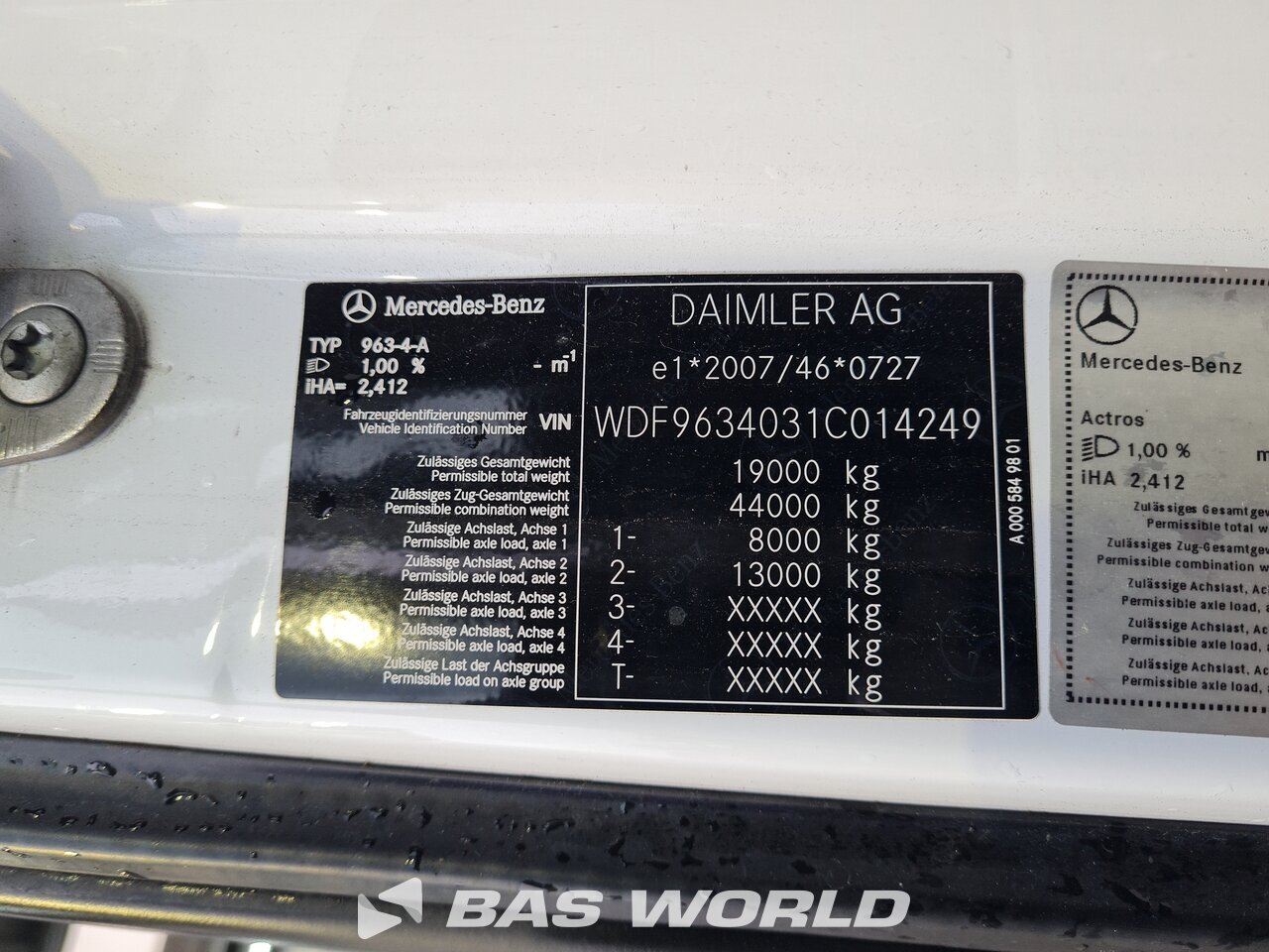Other : Mercedes Actros 1942 Tractor
