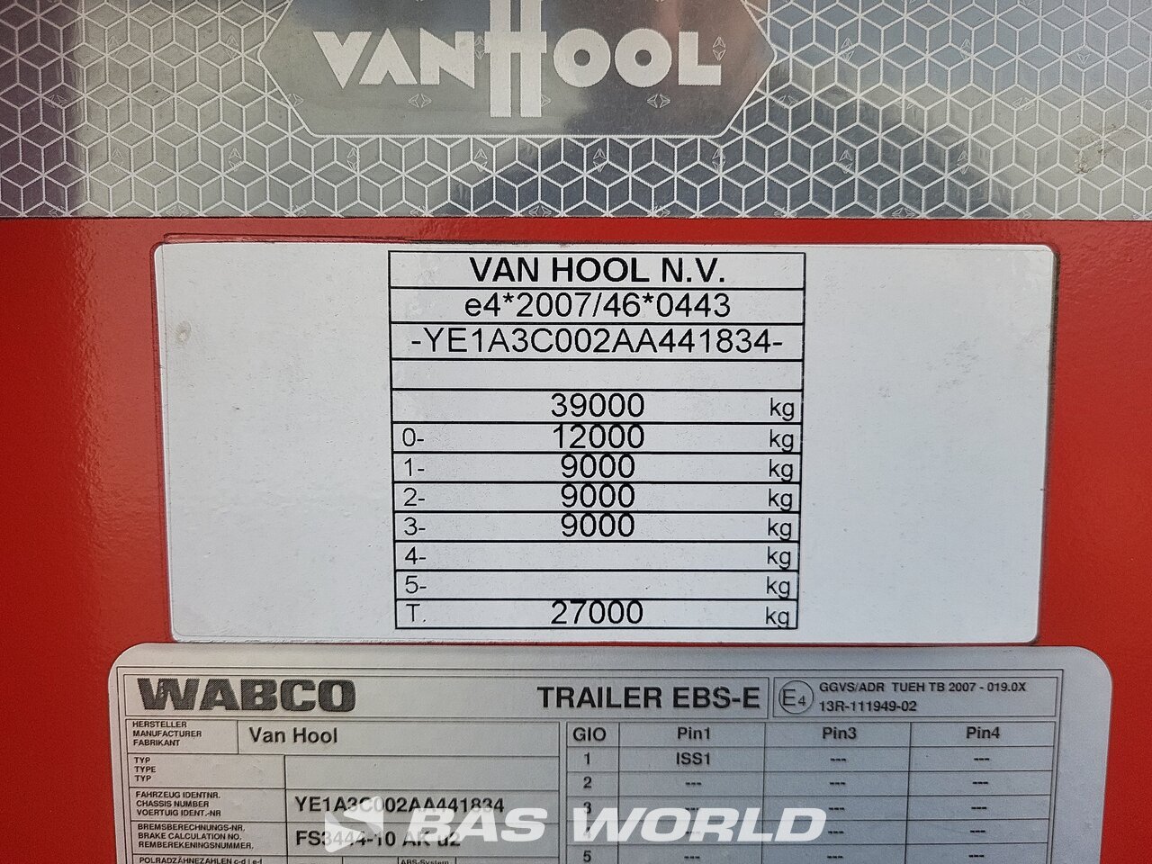 Other : Van Hool Konttialustan puoliperävaunu