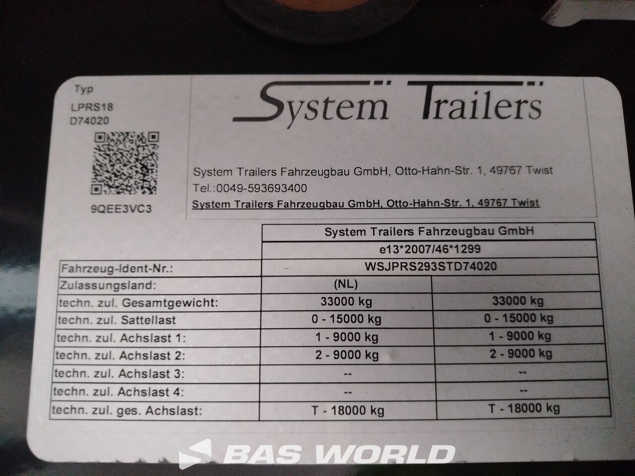 Other : System Trailers Lukket sættevogn