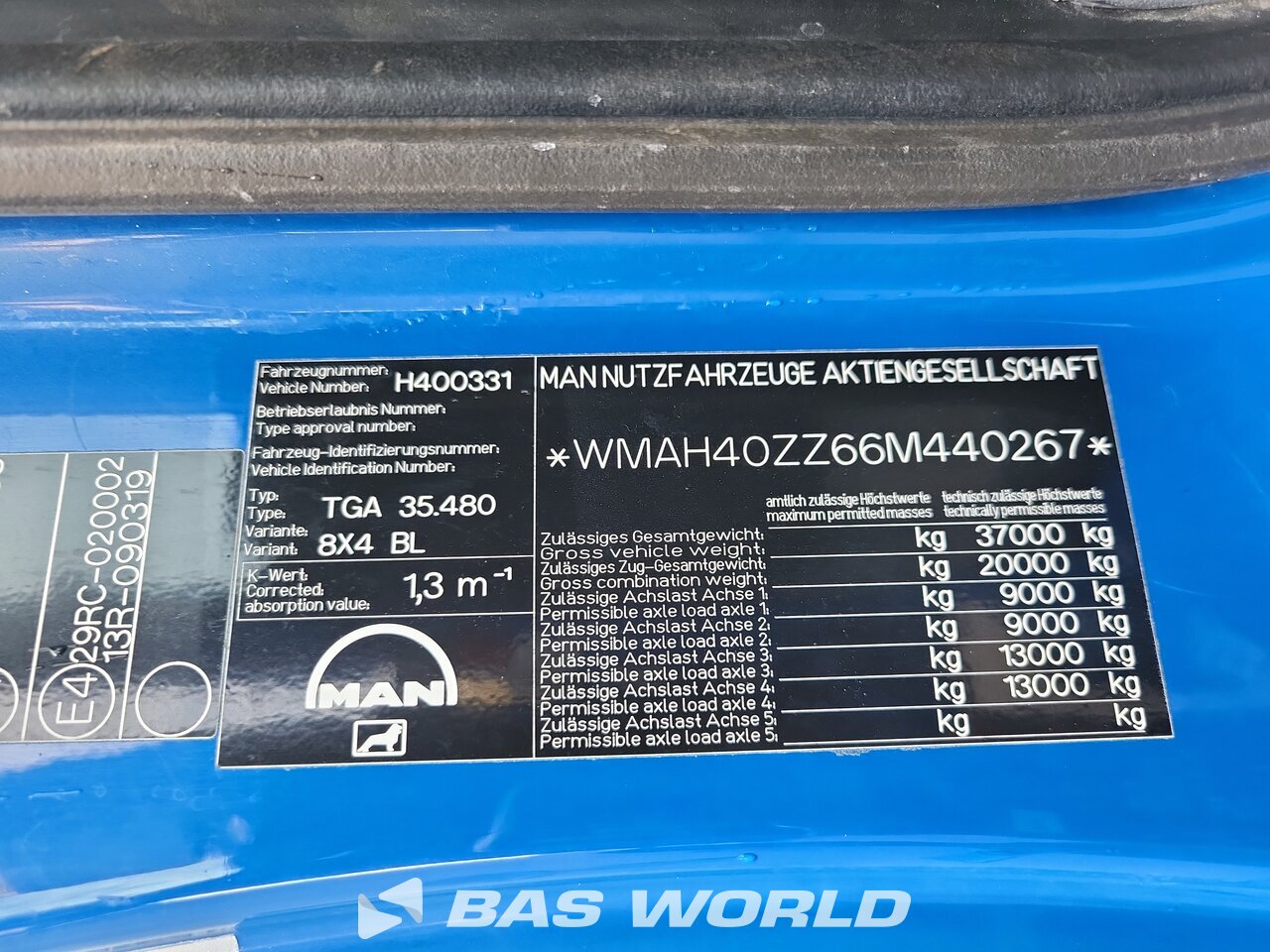 Other : MAN TGA 35.480 Flatbed trucks