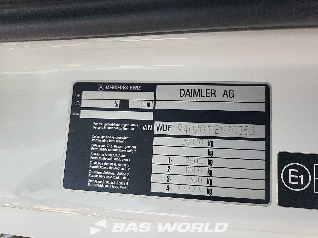 Other : Mercedes Axor 2540 Dropside camion